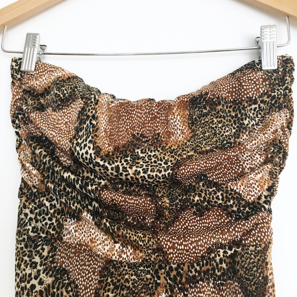 Ice • Leopard Print Strapless Dress | S - Picture 4 of 7